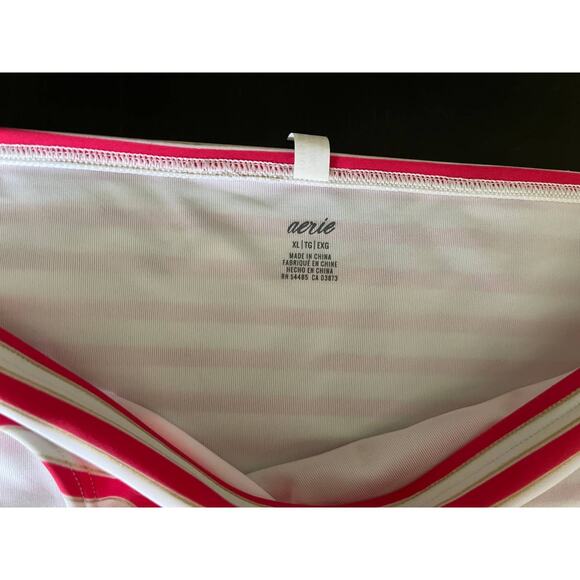 aerie Hot Pink and White/Gold Striped Barbiecore Bikini SzXL - Picture 8 of 14